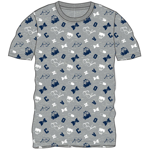 名探偵コナン　総柄半袖Tシャツ（杢グレー）LLサイズ