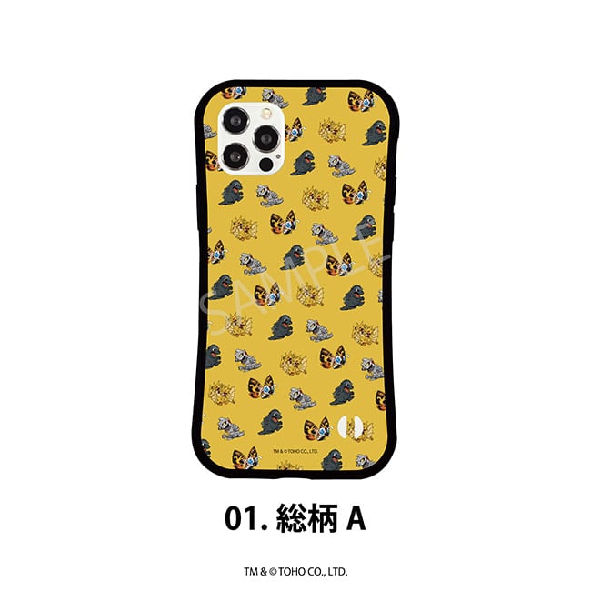 グリップスマホケース（iPhone16）01.総柄Ａ