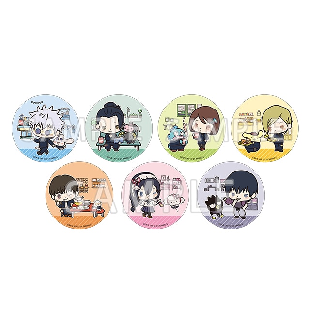 呪術廻戦 懐玉・玉折×サンリオキャラクターズ トレーディング缶バッジ 【全7種】 コンプリートセット