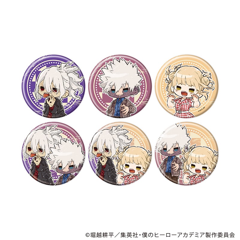 僕のヒーローアカデミア グラフアート トレーディング缶バッジ アメリカンレトロVer. 敵＜ヴィラン＞ 【全6種】  コンプリートセット