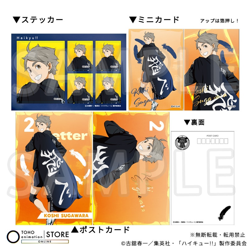 ハイキュー!! ポストカード＆ミニカード＆ステッカーセット 菅原孝支 横断幕ビジュアルVer.