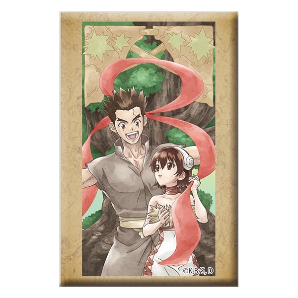 Dr.STONE スタンド付きスクエア缶バッジ 大木大樹＆小川杠