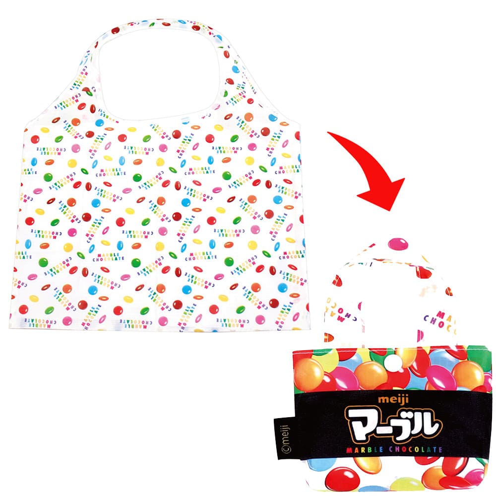エコバッグマーブルチョコレートWH
